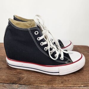 Converse Chuck Taylor Lux Mid Wedge Black Sneakers